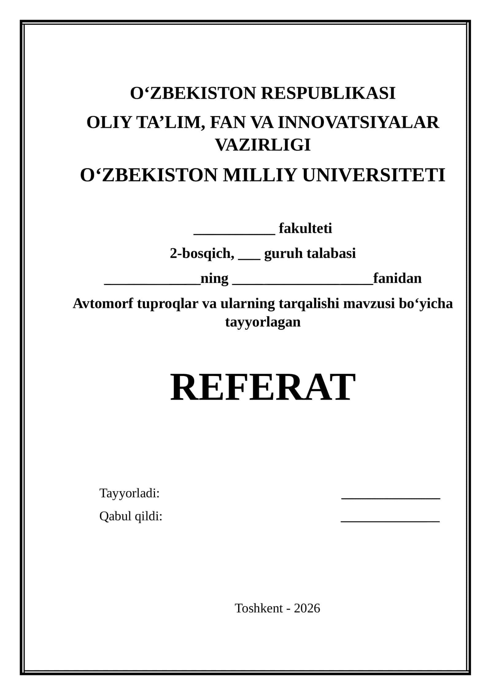 Avtomorf tuproqlar va ularning tarqalishi 1