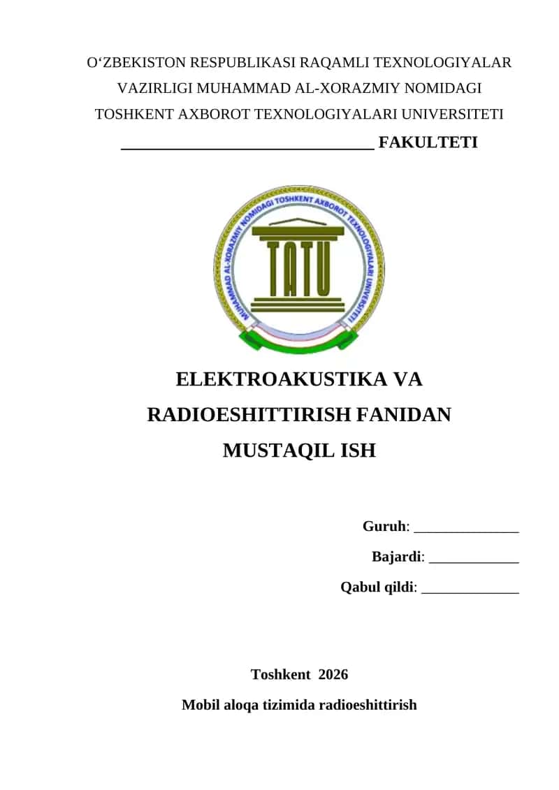 Mobil aloqa tizimida radioeshittirish 1