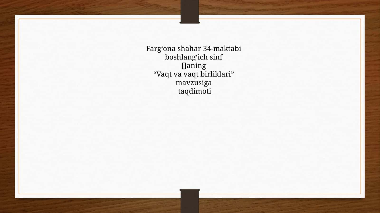 Vaqt va vaqt birliklari 1