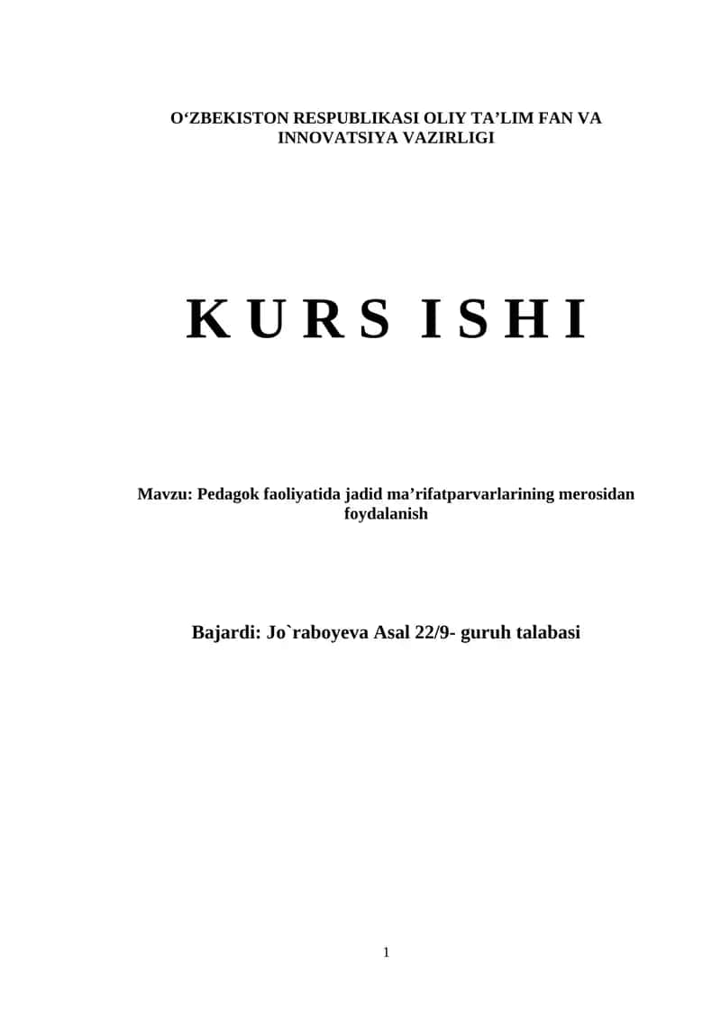 KURS ISHI 1