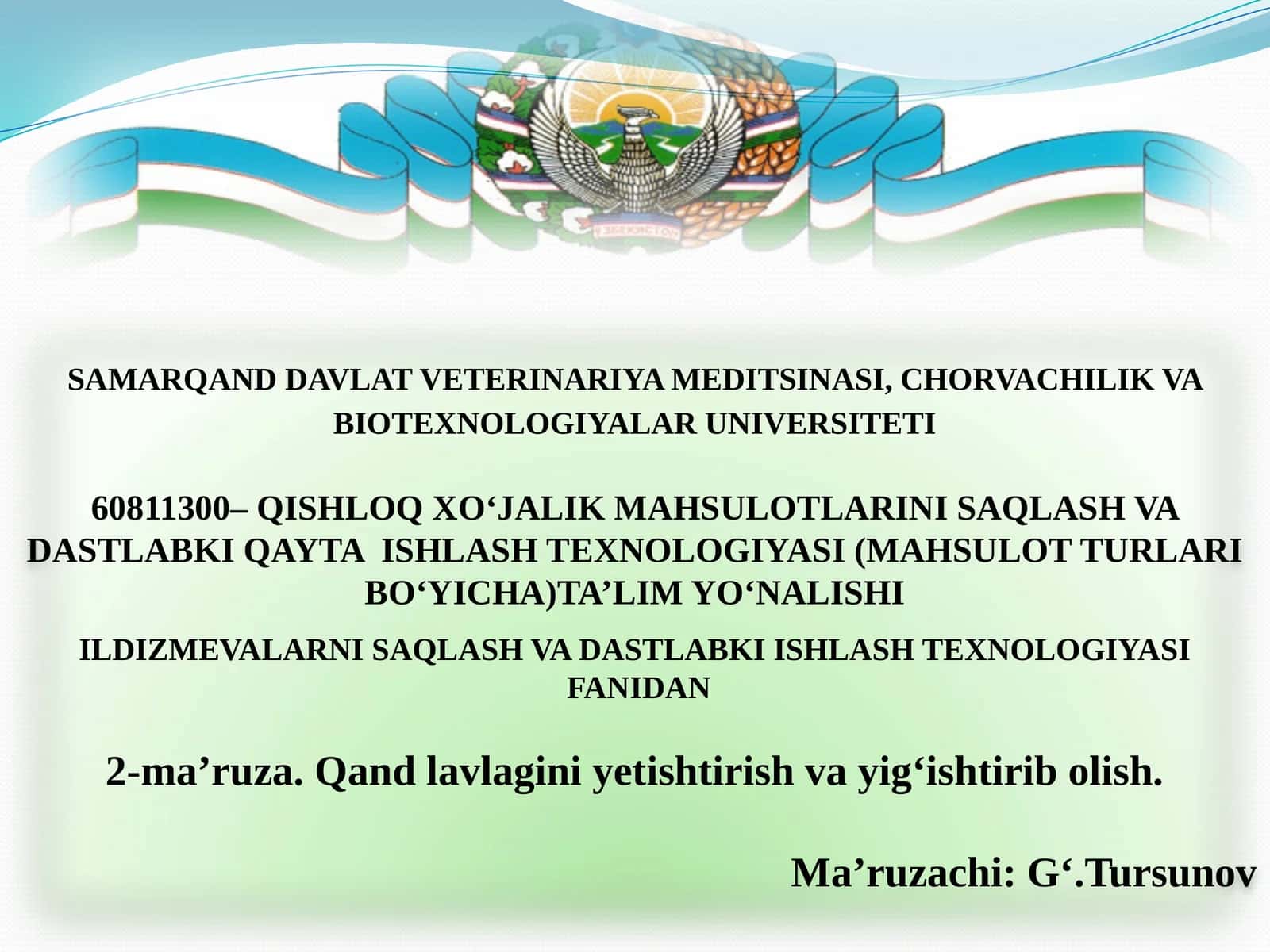 Qand lavlagini yetishtirish va yig‘ishtirib olish 1