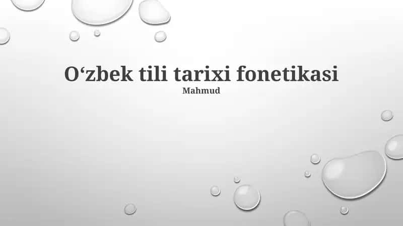 Oʻzbek tili tarixi fonetikasi 1