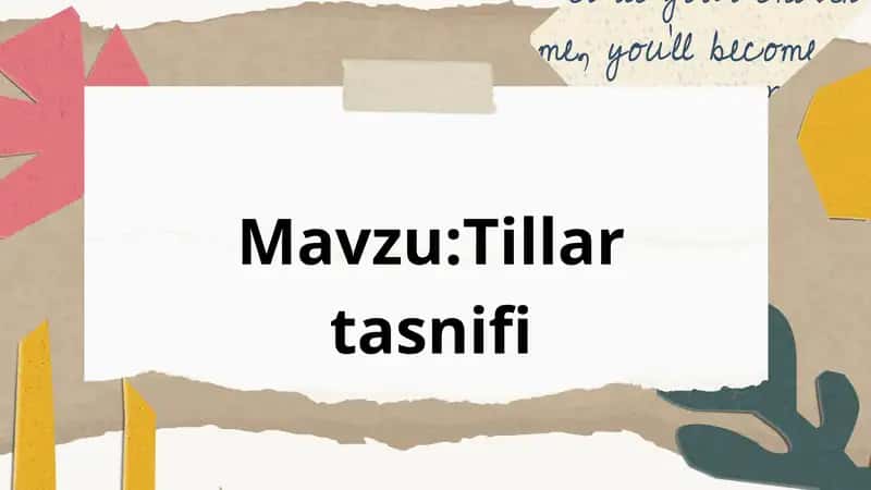 Tillar tasnifi 1