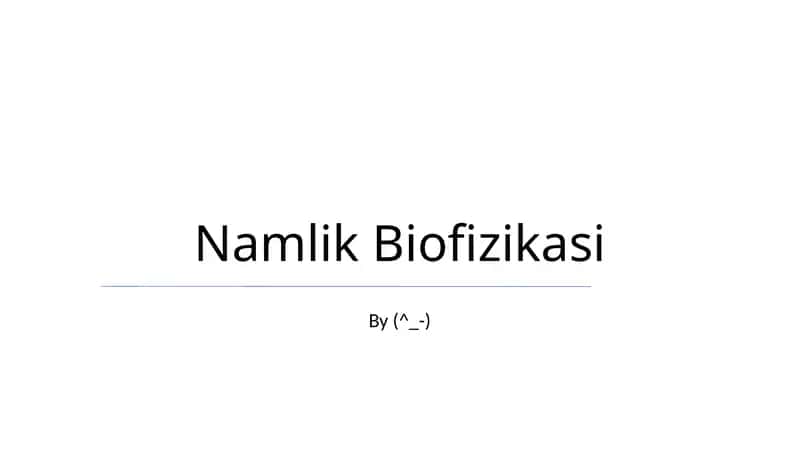 Namlik Biofizikasi 1