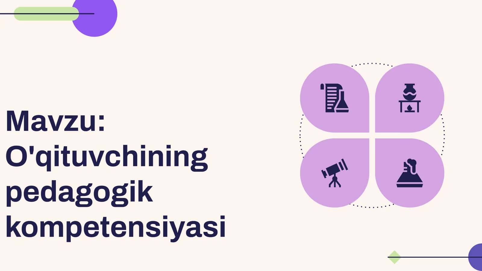 O'qituvchining pedagogik kompetensiyasi 1