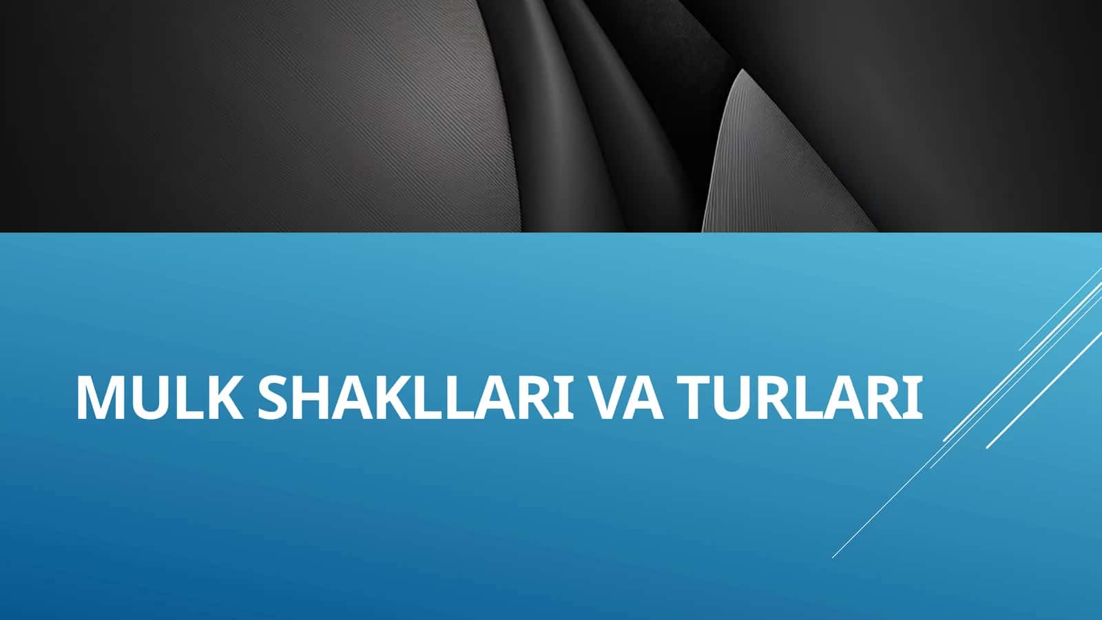 MULK SHAKLLARI VA TURLARI 1