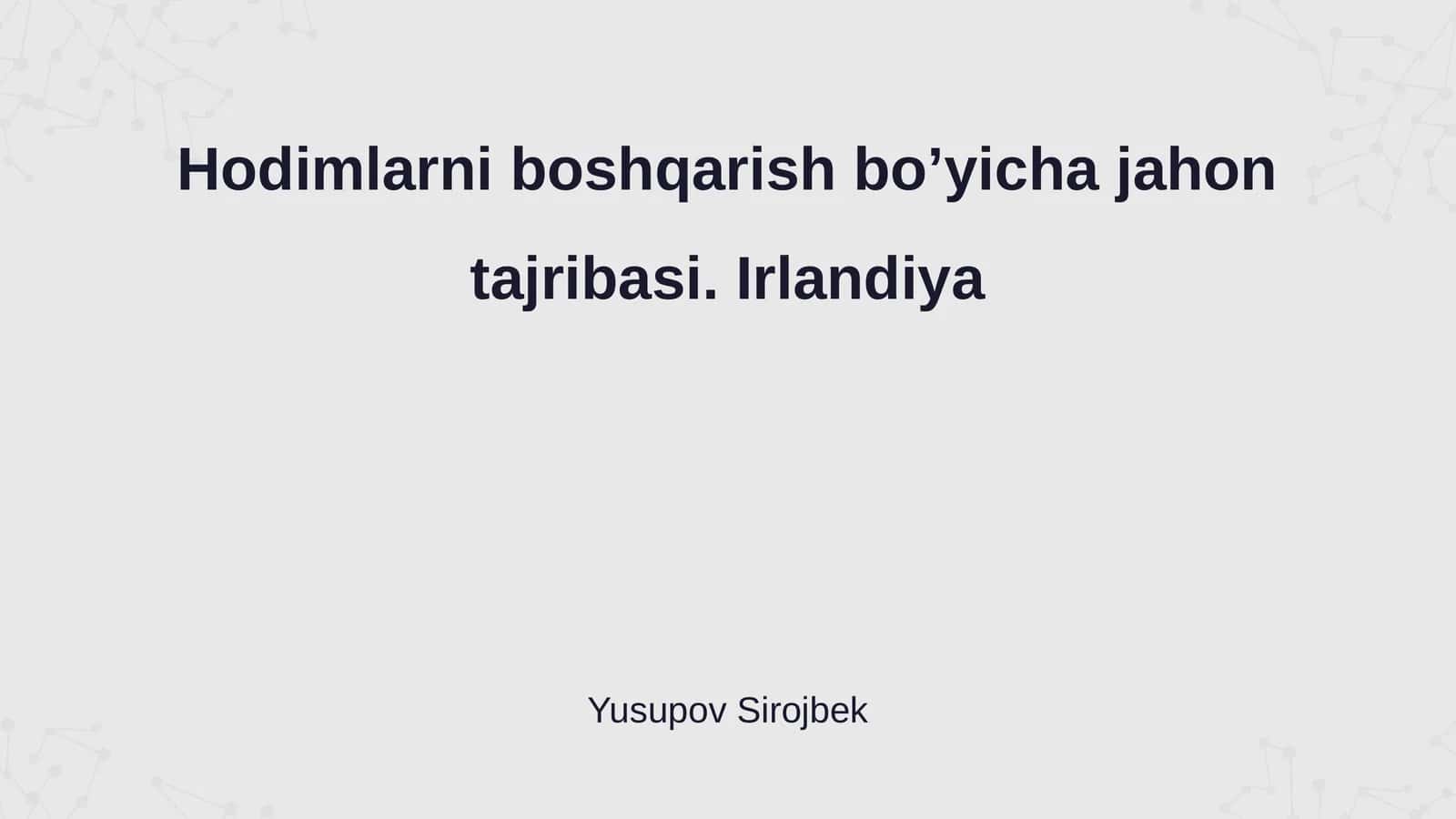 Irlandiyada hodimlarni boshqarish tizimi 1