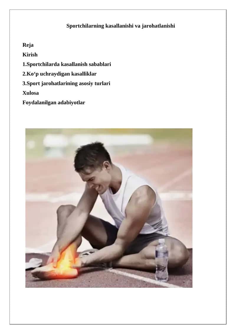 Sportchilarning kasallanishi va jarohatlanishi 1