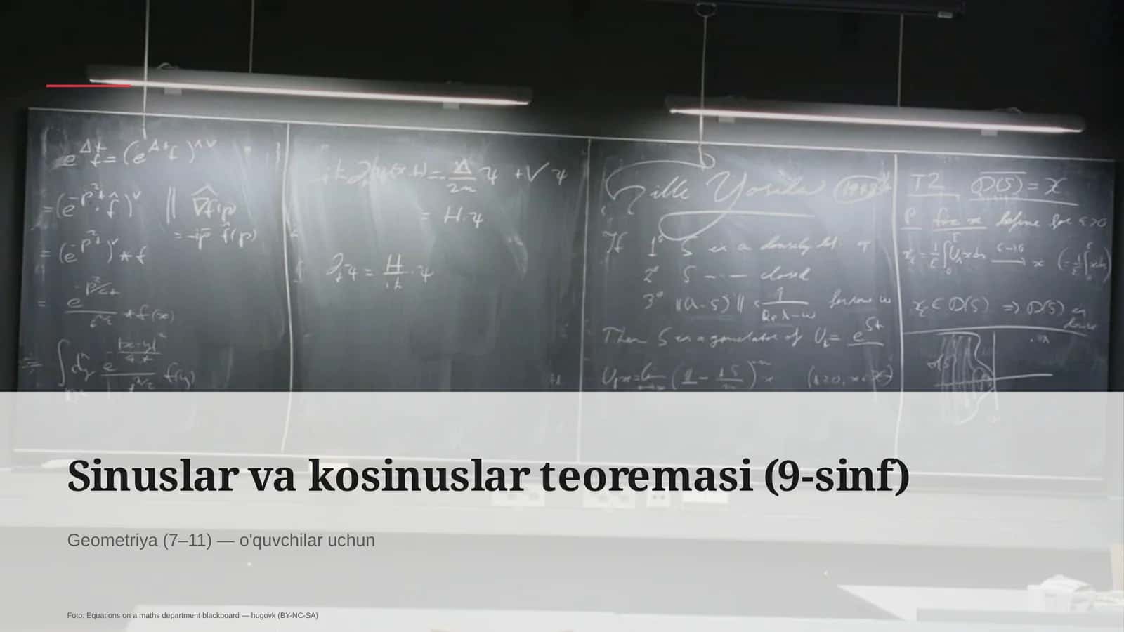 Sinuslar va kosinuslar teoremasi (9-sinf) 1