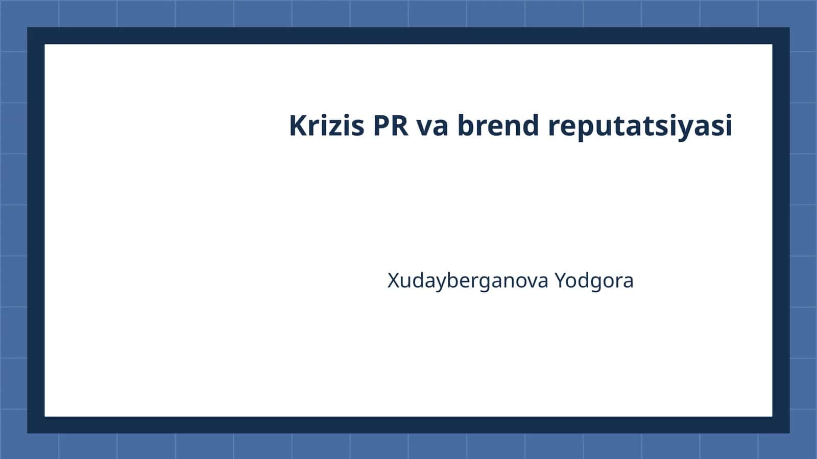 Krizis PR va brend reputatsiyasi 1