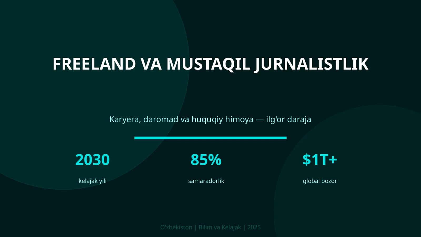 Freeland va Mustaqil Jurnalistlik 1