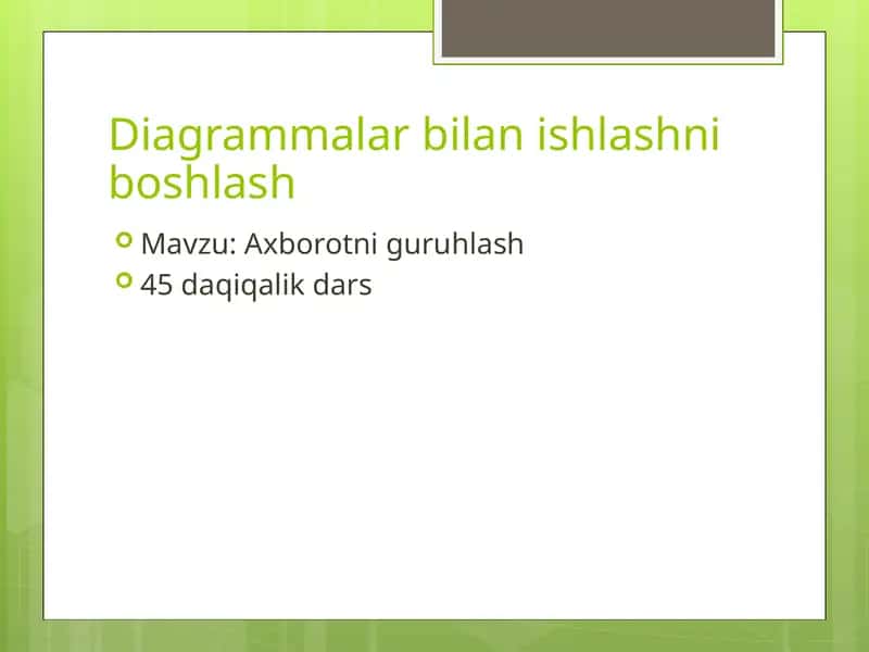 Diagrammalar bilan ishlashni boshlash 1