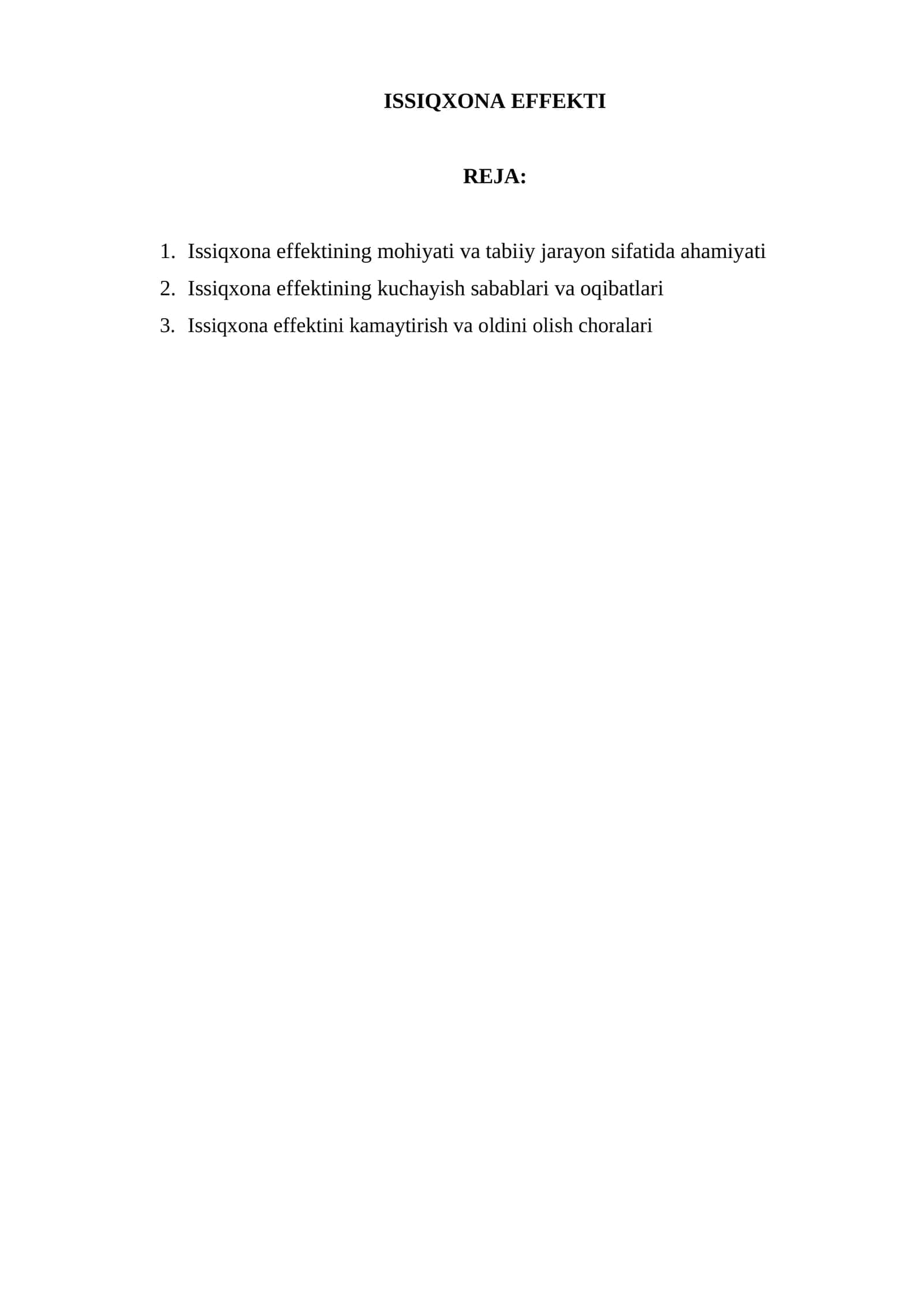 Issiqxona effekti 1
