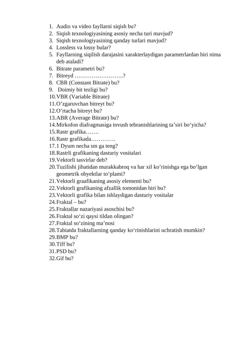 Siqish texnologiyasi 1