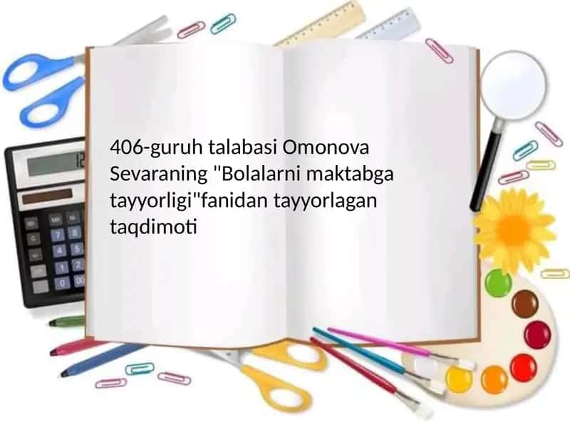 Bolalarni maktabga tayyorligi 1