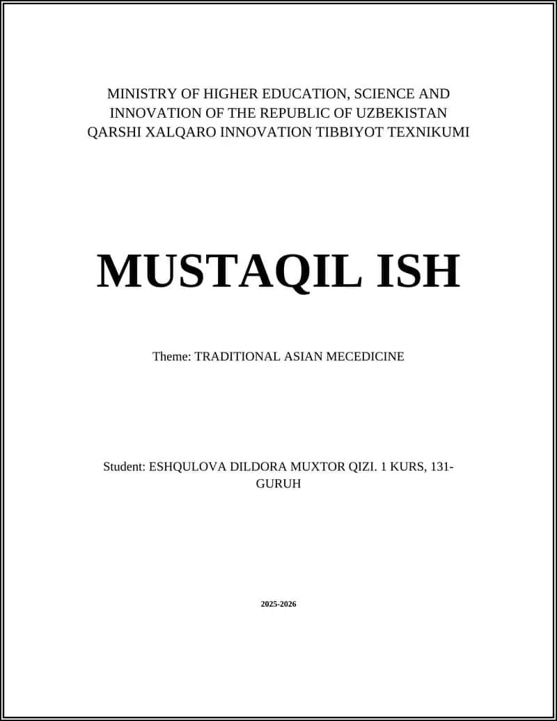 TRADITIONAL ASIAN MECEDICINE 1