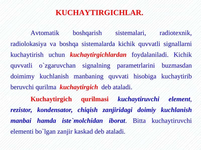 KUCHАYTIRGICHLАR 1