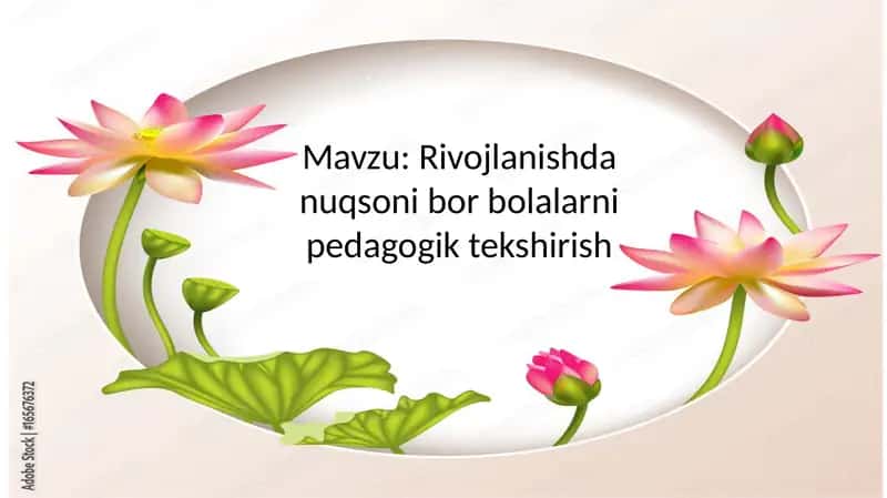 Rivojlanishda nuqsoni bor bolalarni pedagogik tekshirish 1