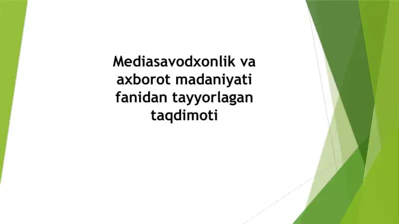 Media savodxonlikni rivojlantirishning yo’llari 1