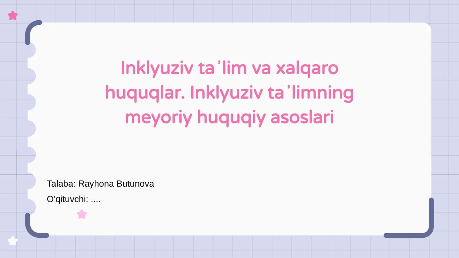 Inklyuziv taʼlim va xalqaro huquqlar 1