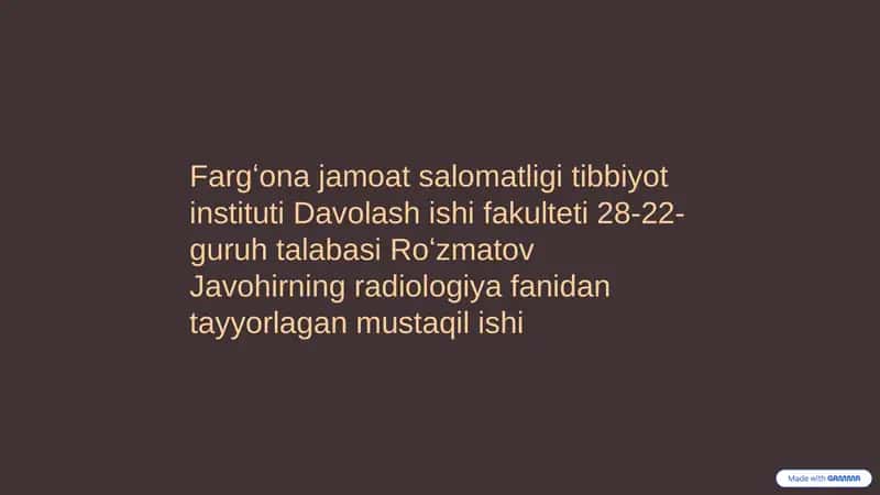 Ayirish Tizimi Radiologiyasi 1