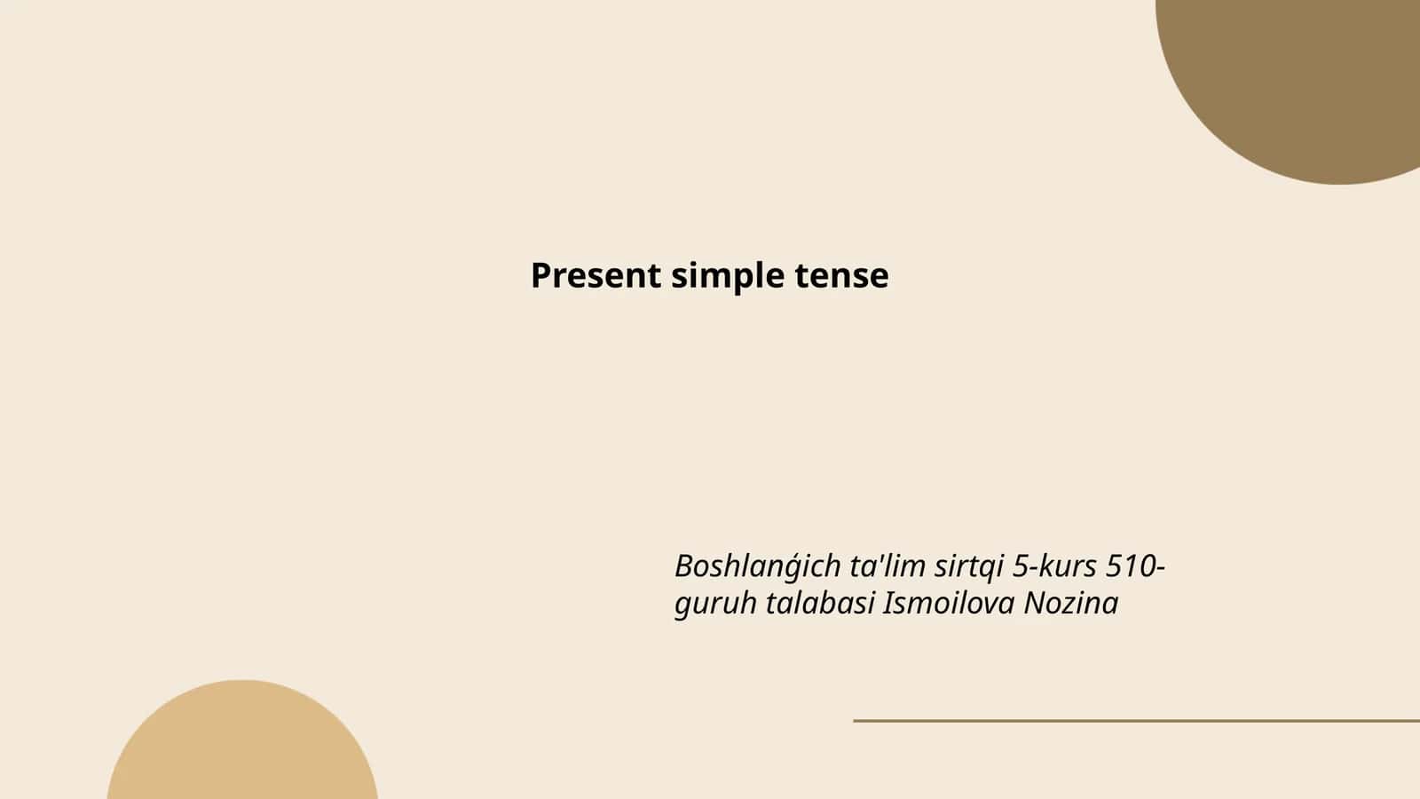 Present simple tense 1