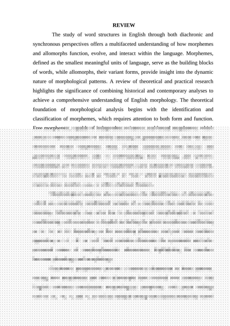 English Morphology Study 1