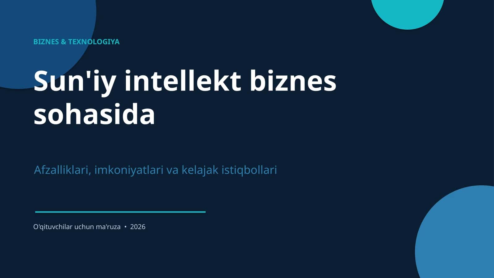 Sun'iy intellekt biznes sohasida 1
