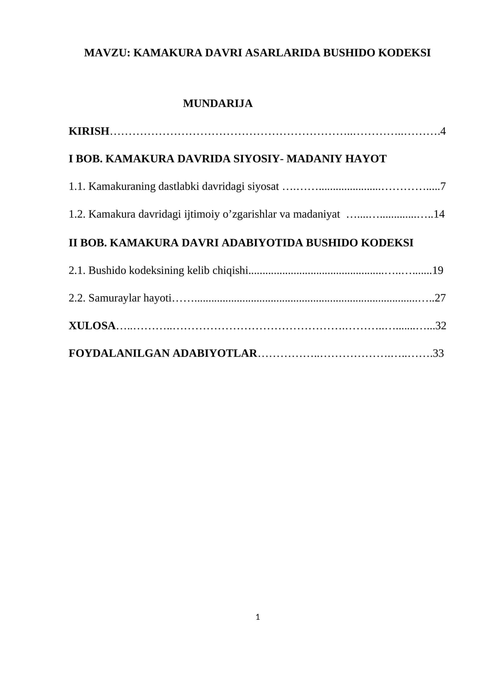 KAMAKURA DAVRI ASARLARIDA BUSHIDO KODEKSI 1