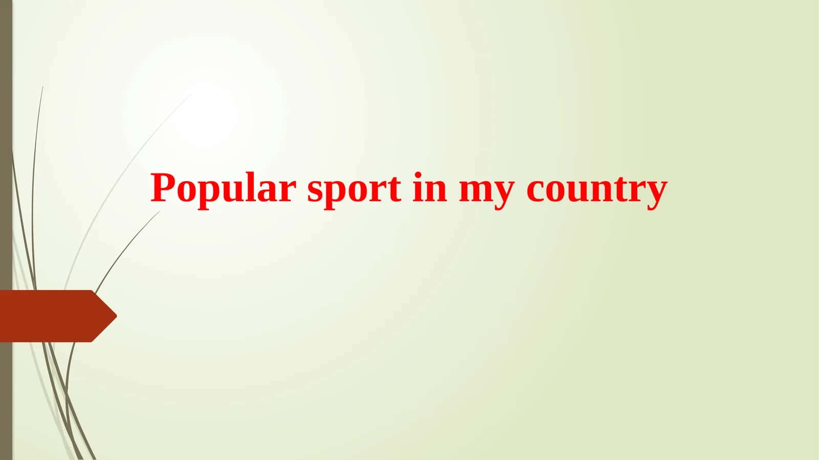 Popular sport in my country 1