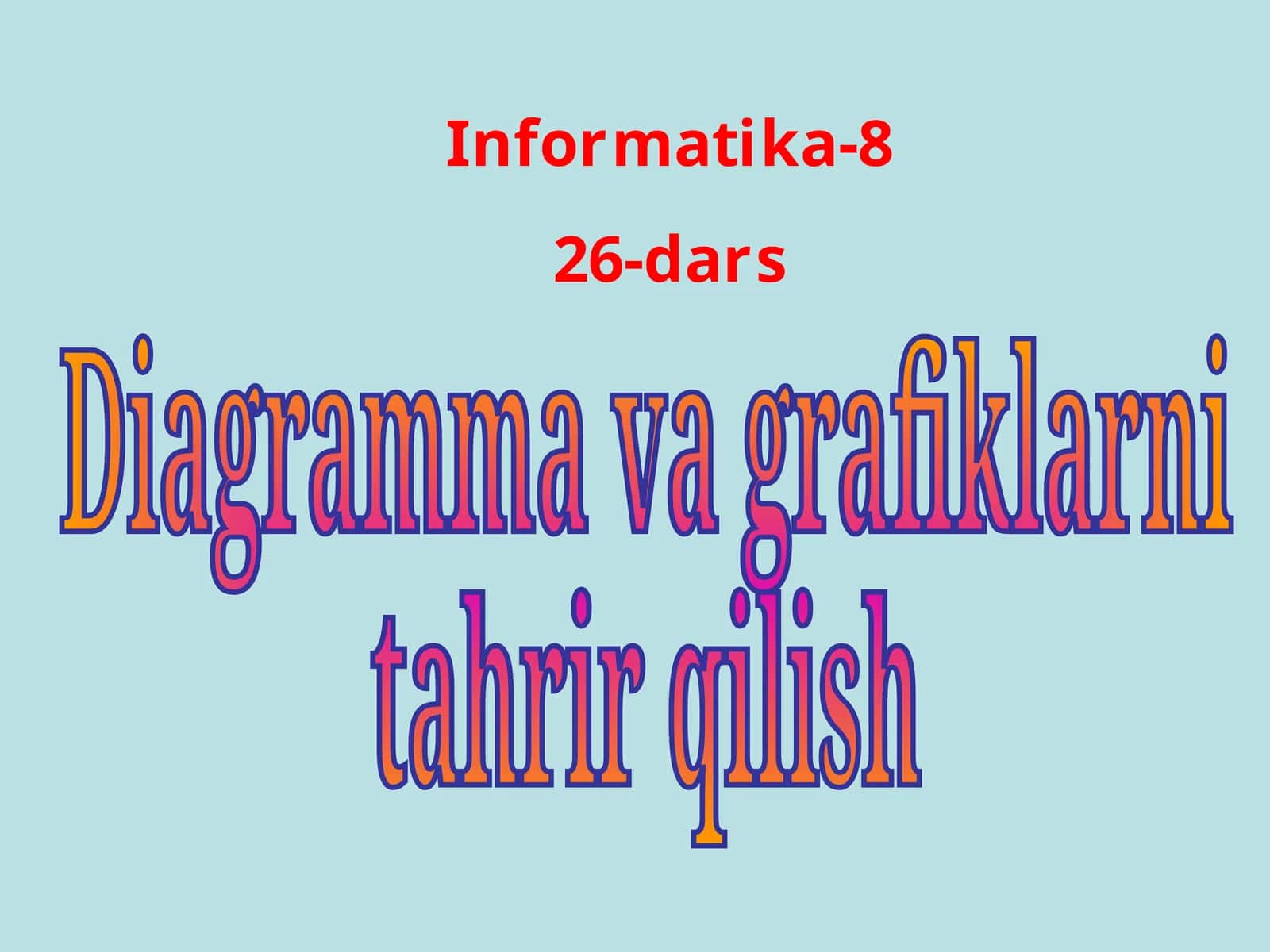 Diagramma va grafiklarni tahrir qilish 1