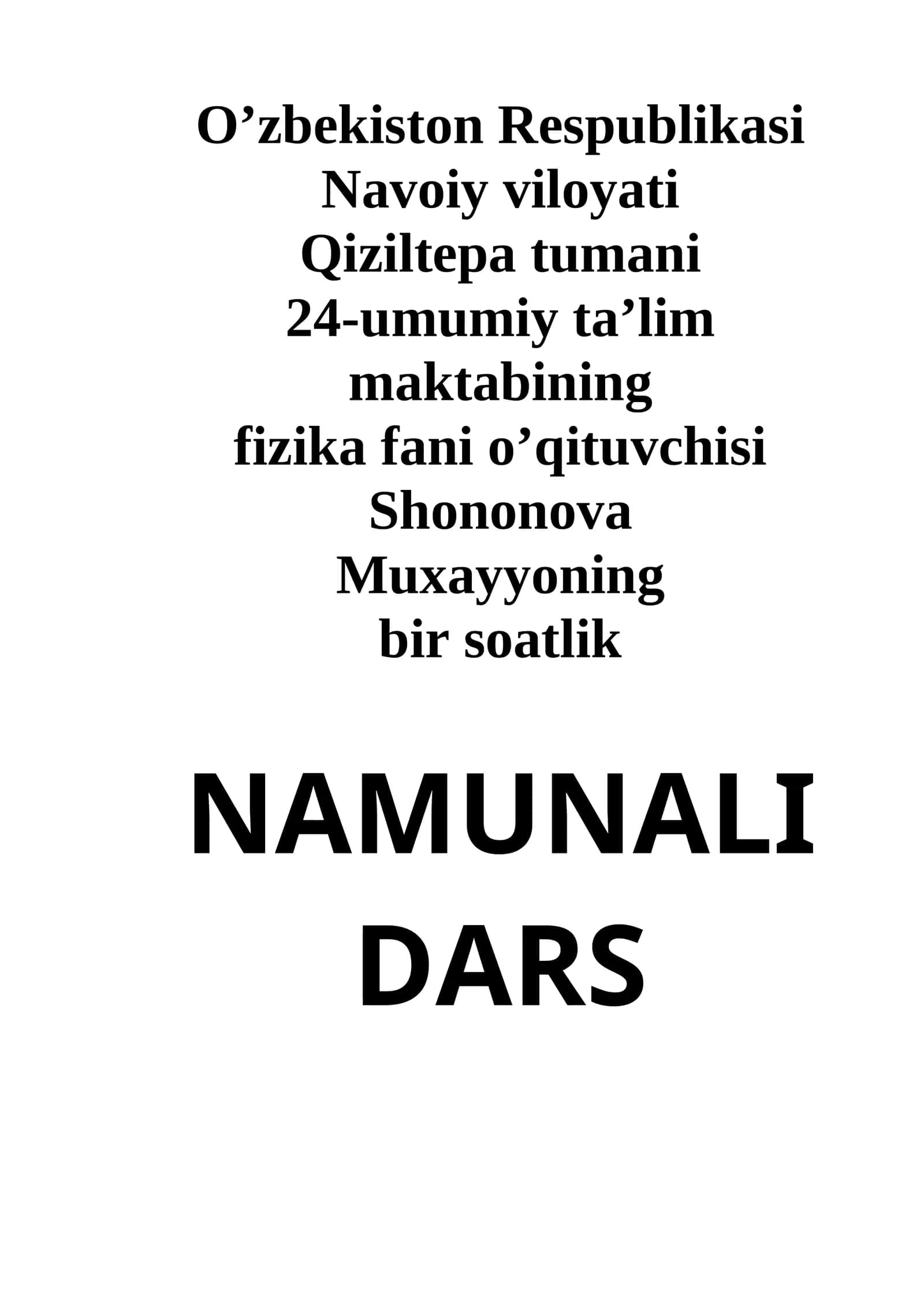 8-sinf Fizika fanidan dars ishlanma. Tabiatdagi elektr hodisalar. Tabiatdagi xavf 1