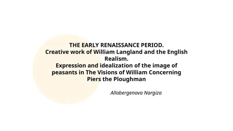 The Visions of William Concerning Piers the Ploughman 1