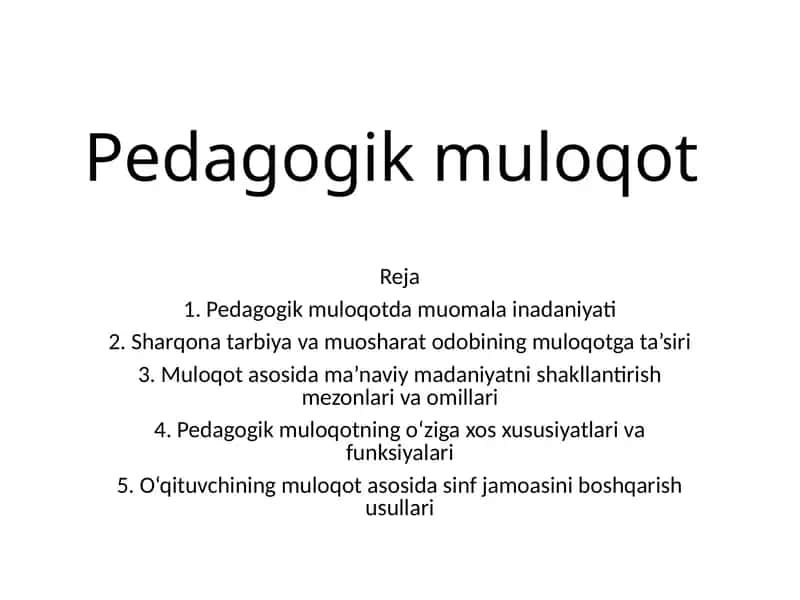 Pedagogik muloqot 1