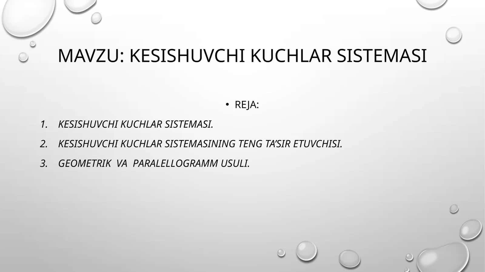 kesishuvchi kuchlar sistemasi 1