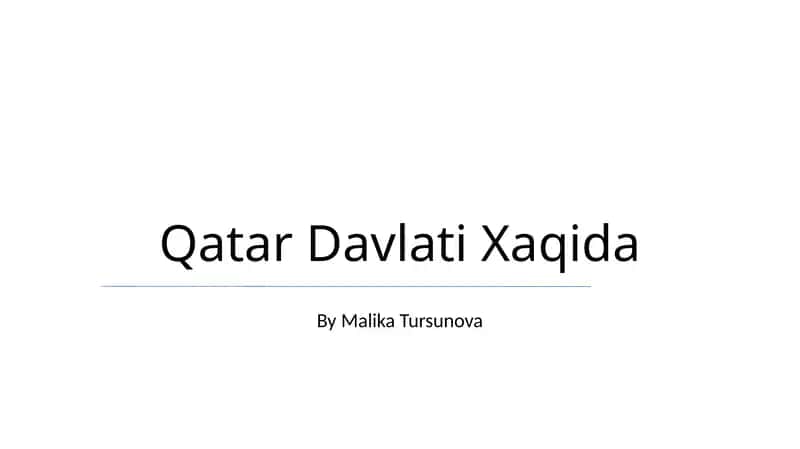 Qatar Davlati Xaqida 1