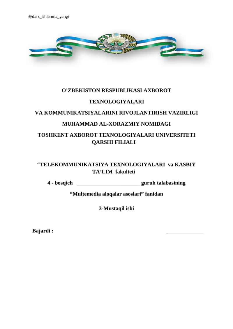 Multimediali aloqa tarmoqlari standartlari 1