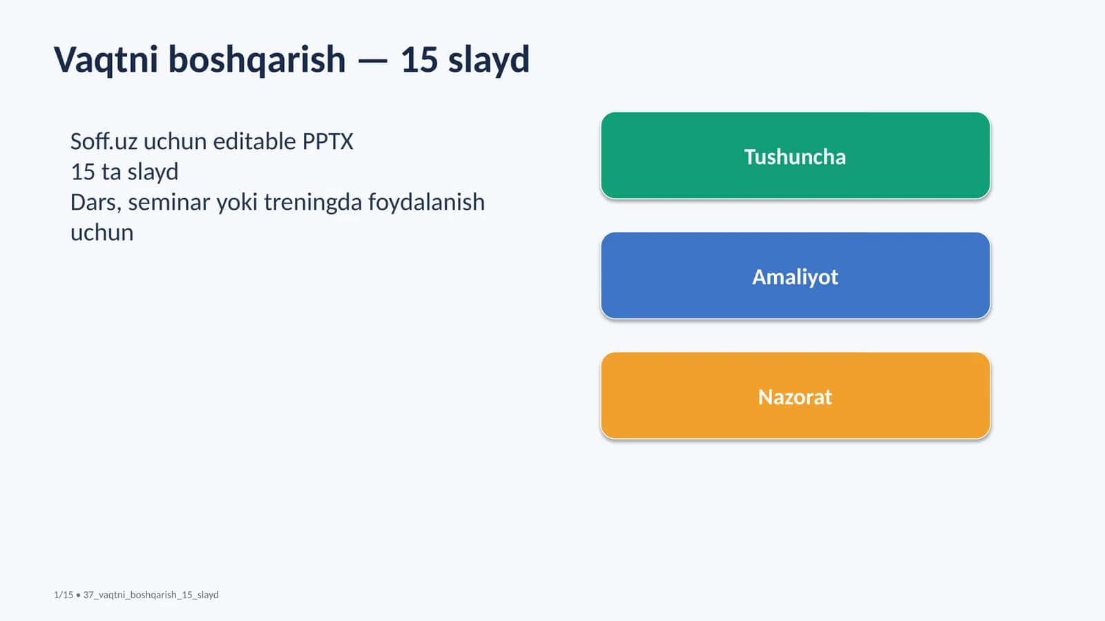 37 vaqtni boshqarish 15 slayd 1