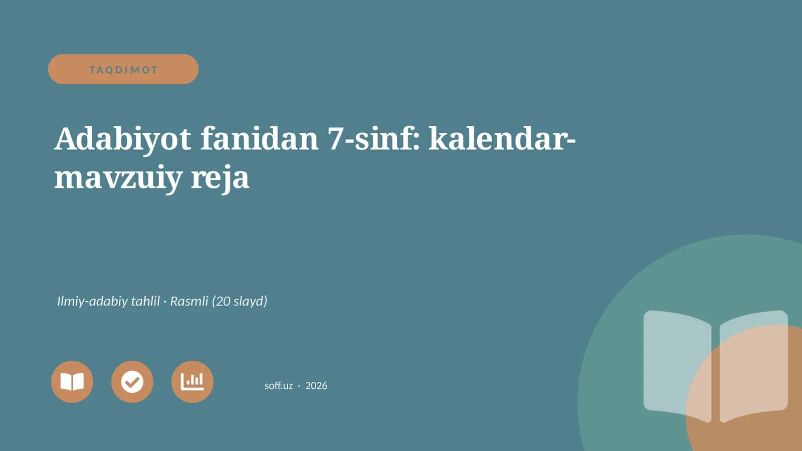 Adabiyot fanidan 7-sinf: kalendar-mavzuiy reja 1