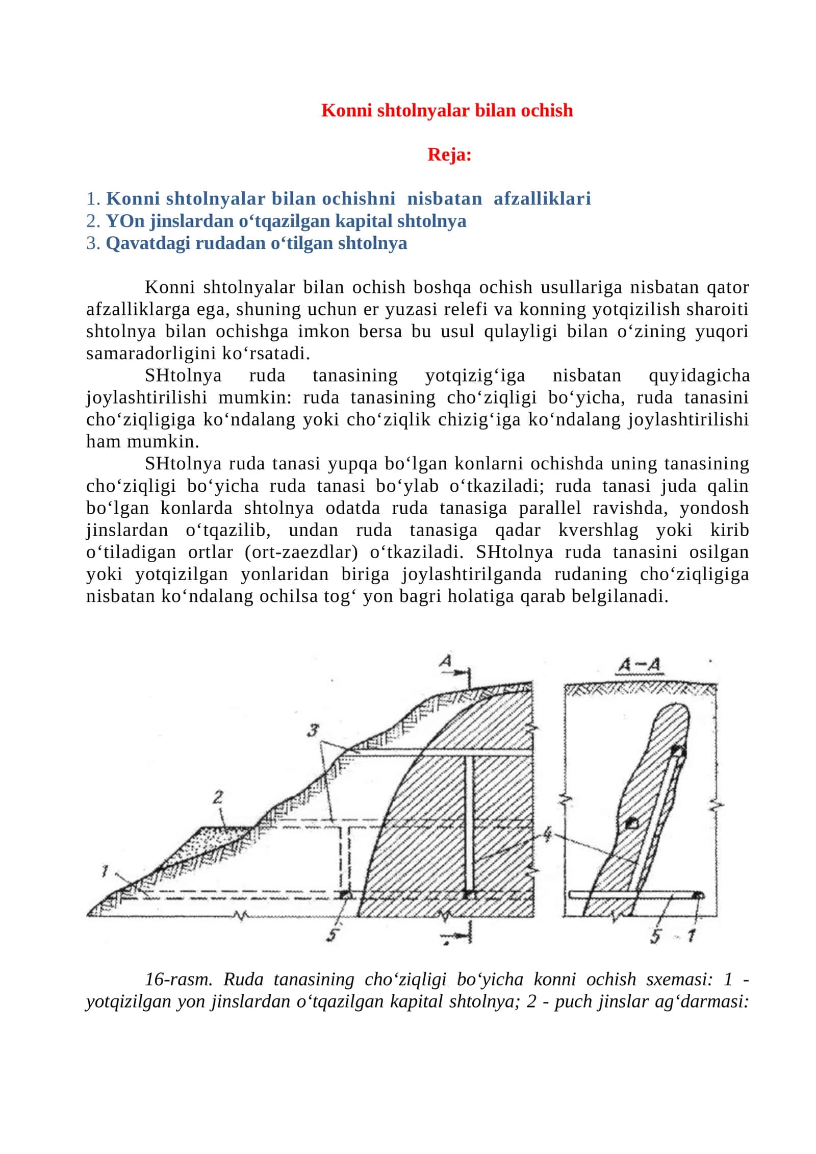 Konni shtolnyalar bilan ochish 1