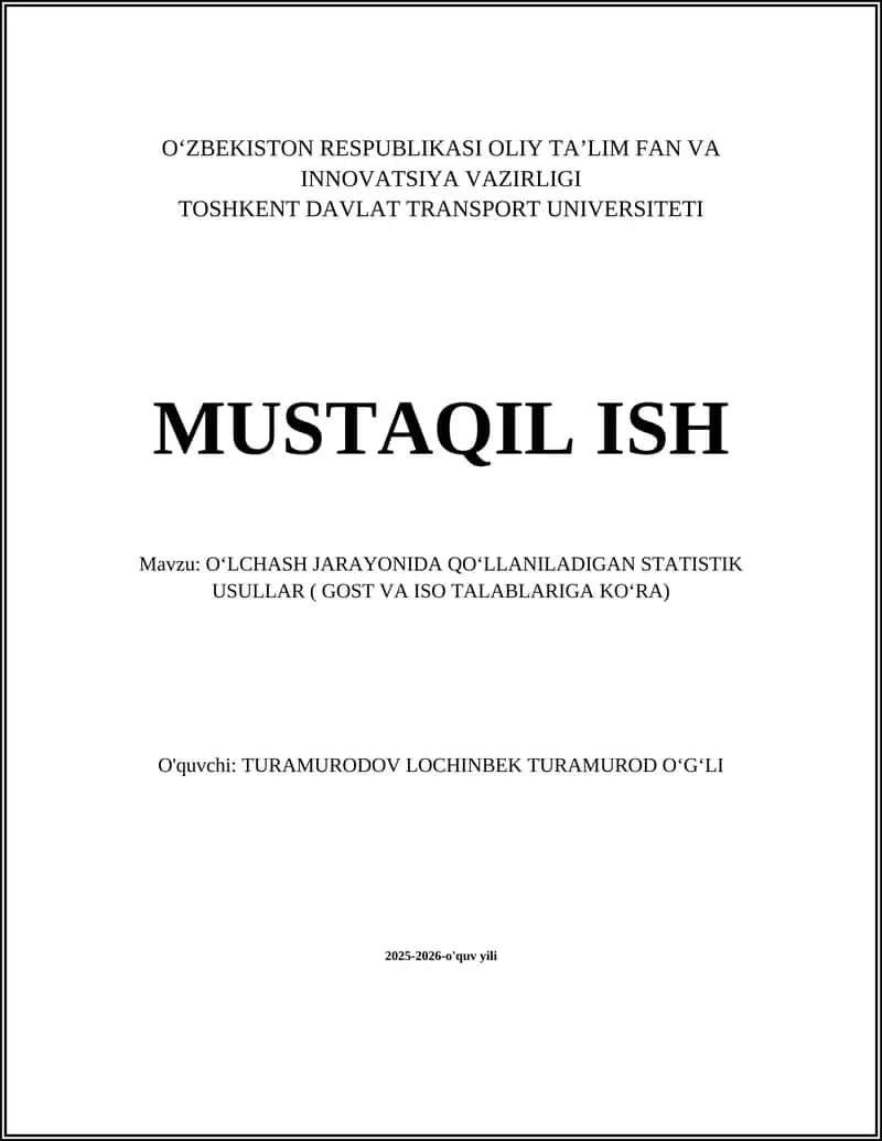 Oʻlchash natijalarining noaniqligini baholash (Type A va Type B) 1