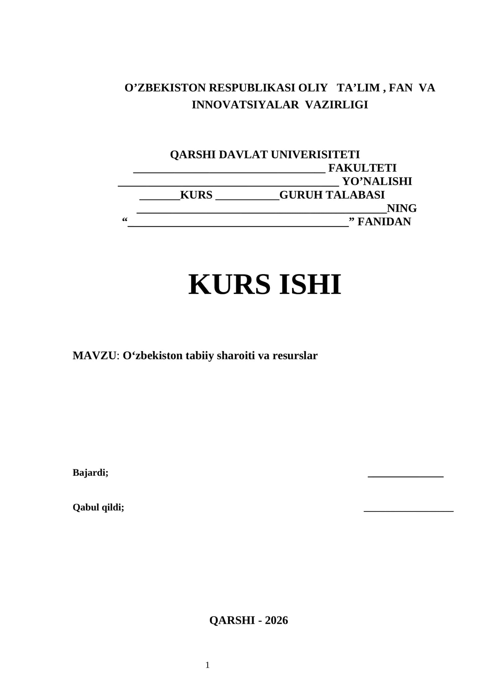 Oʻzbekiston tabiiy sharoiti va resurslar 1