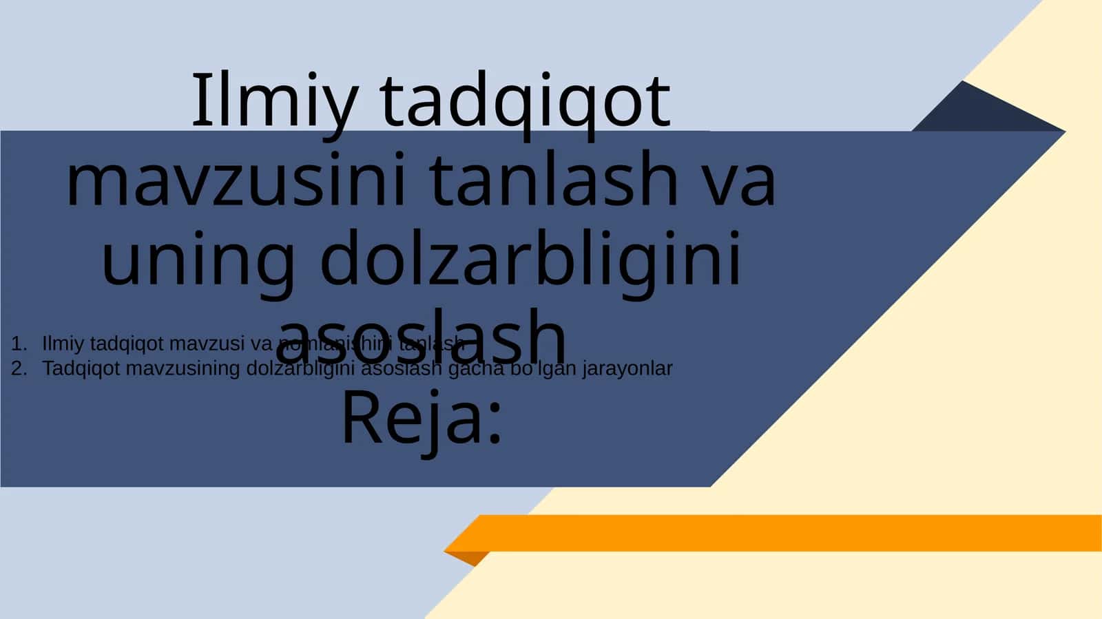 Tadqiqot mavzusini tanlash 1