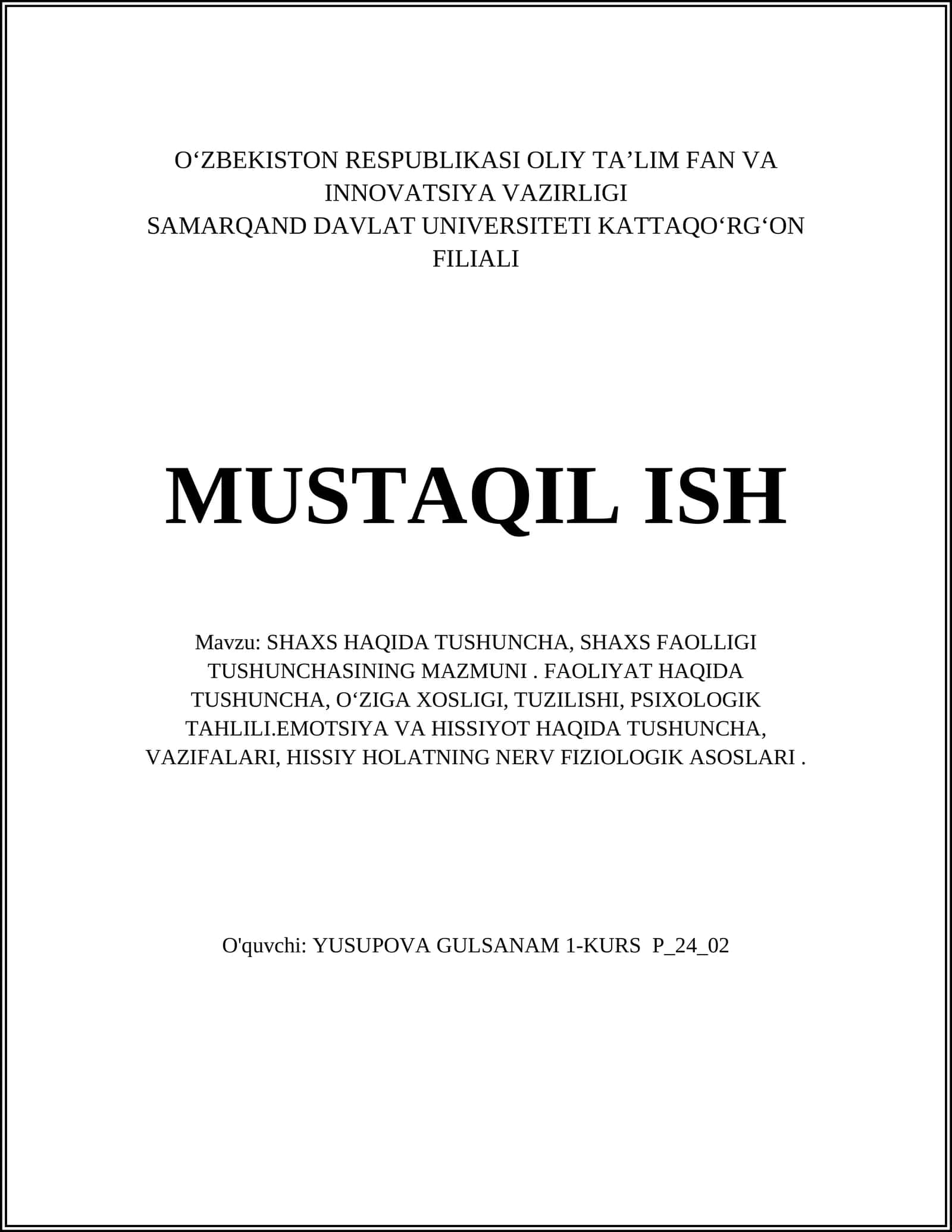 SHAXS HAQIDA TUSHUNCHA 1