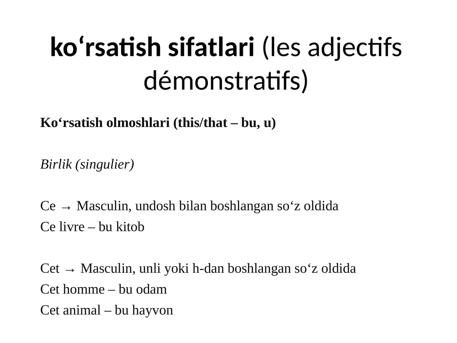 ko‘rsatishsifatlari(les adjectifs démonstratifs) 1