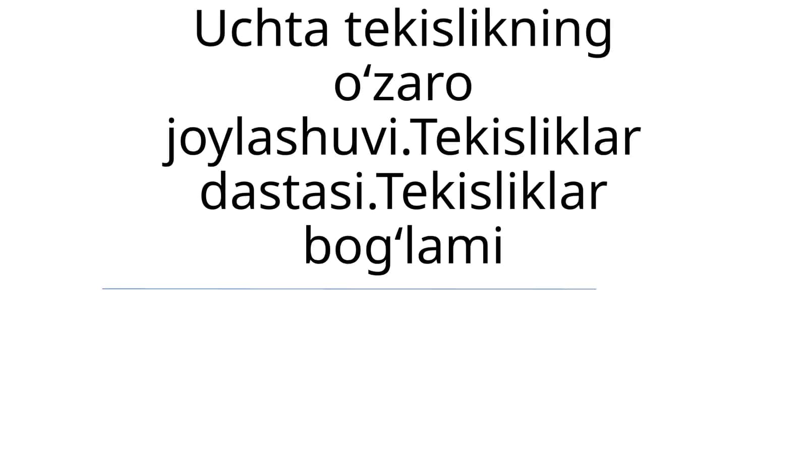 Tekisliklar dastasi 1