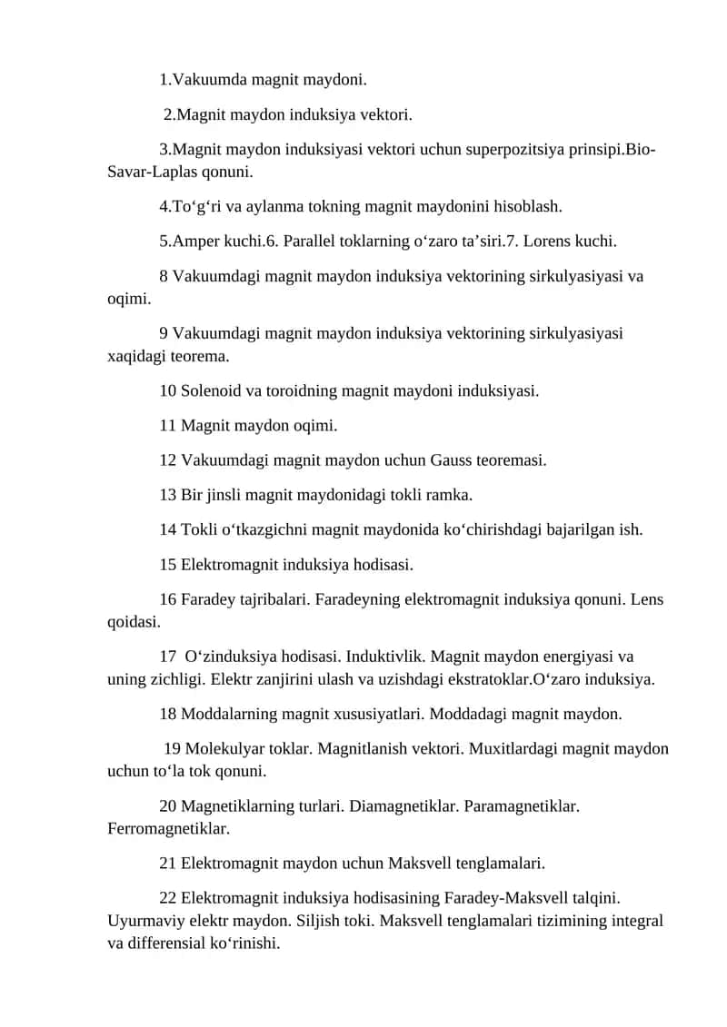 Vakuumda magnit maydoni 1