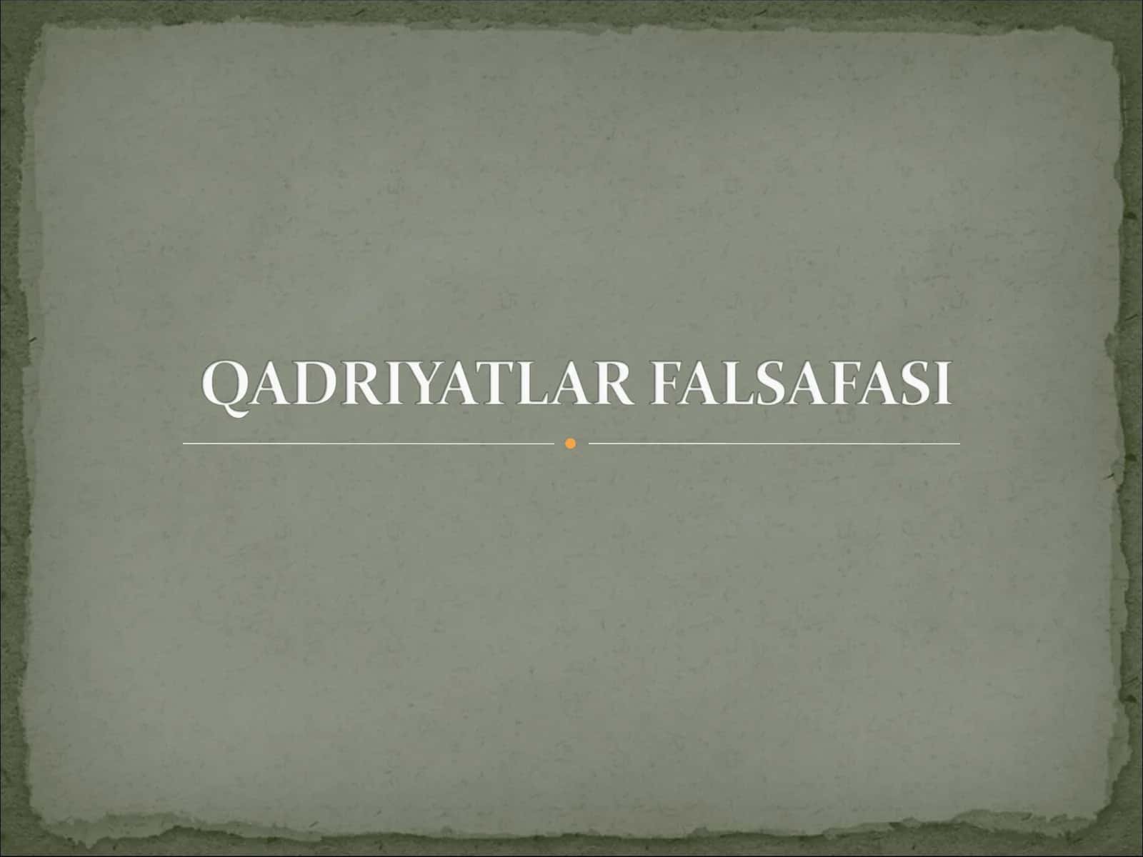 Qadriyatlar 1