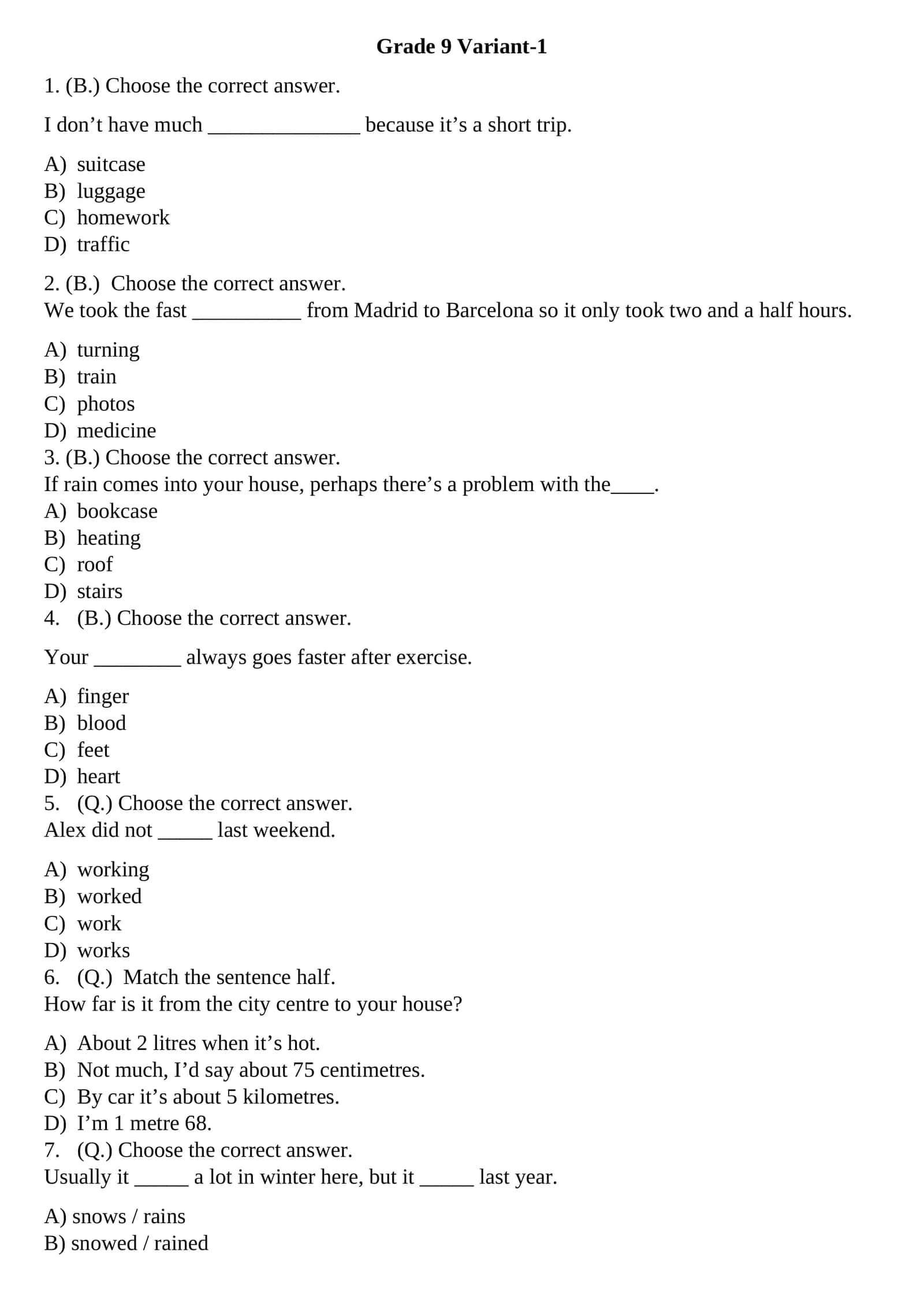 Grade 9 Variant-1 1