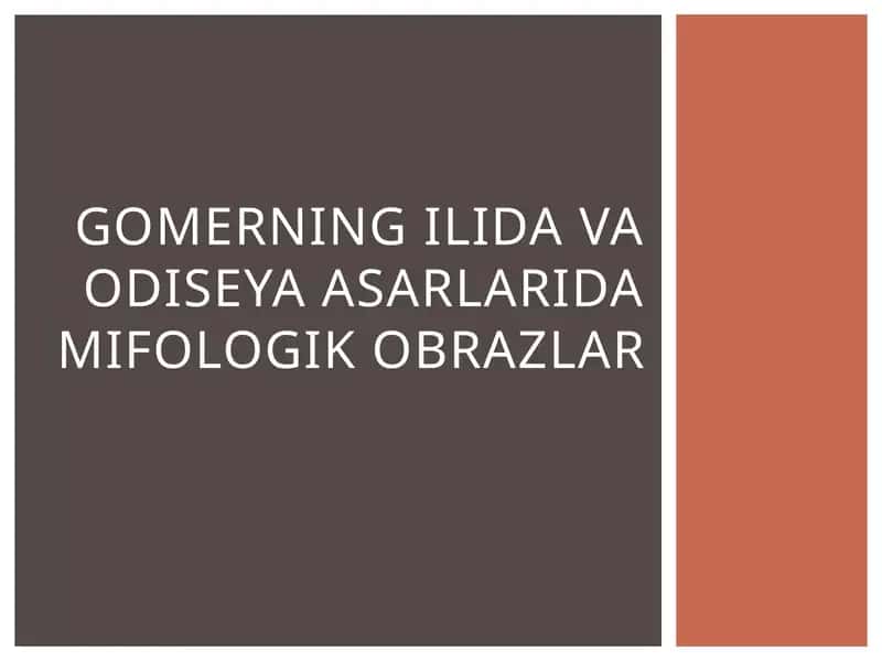 Gomer Iliyada haqida 1